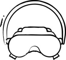respirateur verre main tiré vecteur illustration