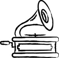 gramophone main tiré vecteur illustration