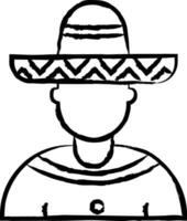 mexicain garçon main tiré vecteur illustration