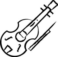 violon main tiré vecteur illustration