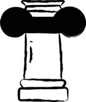 ionique grec pilier main tiré vecteur illustration