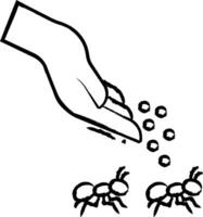 fourmi poudre main tiré vecteur illustration