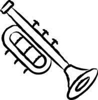 trompette main tiré vecteur illustration