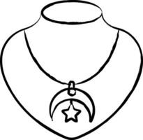 Collier main tiré vecteur illustration