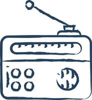 radio main tiré vecteur illustration