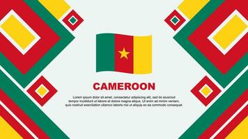 Cameroun drapeau abstrait Contexte conception modèle. Cameroun indépendance journée bannière fond d'écran vecteur illustration. Cameroun dessin animé