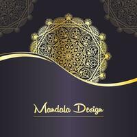 fond de mandala de luxe avec motif arabesque doré style oriental islamique arabe. mandala décoratif de style ramadan. vecteur