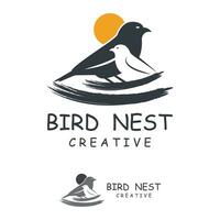 des oiseaux nid logo conception, oiseau maison vecteur pour œufs, Facile moderne et élégant oiseau nid logo, logo pour la nature photographe, startups ou une affaires logo avec une la nature thème