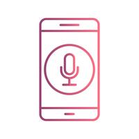 Icône de vecteur d&#39;application mobile microphone