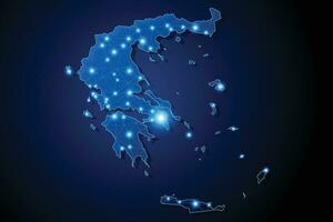 Grèce - pays forme avec lignes de liaison Majeur villes vecteur