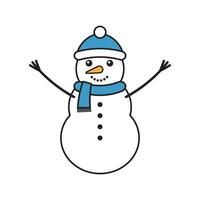 vecteur plat dessin animé bonhomme de neige