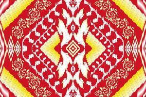 géométrique ethnique aztèque broderie style.figure ikat Oriental traditionnel art conception des motifs pour ethnique arrière-plan, papier peint, mode, vêtements, emballage, tissu, élément, sarong, graphique, vecteur illustration.