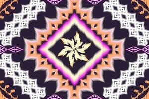géométrique ethnique aztèque broderie style.figure ikat Oriental traditionnel art conception des motifs pour ethnique arrière-plan, papier peint, mode, vêtements, emballage, tissu, élément, sarong, graphique, vecteur illustration.