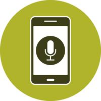 Icône de vecteur d&#39;application mobile microphone