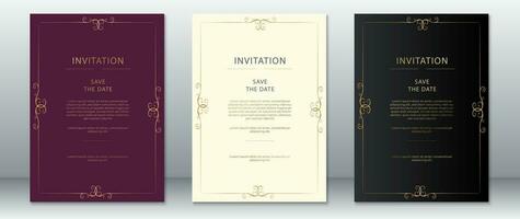 luxe mariage invitation carte modèle ancien conception vecteur