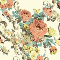 floral fantaisie tisse textile harmonie. vecteur