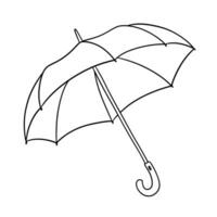 ouvert parapluie griffonnage contour esquisser. vecteur illustration