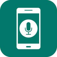 Icône de vecteur d&#39;application mobile microphone