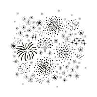 composition de feux d'artifice de doodle. vecteur