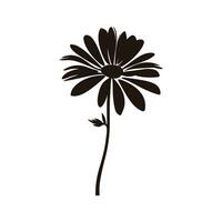 Marguerite fleur noir silhouette vecteur gratuit