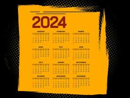 magnifique 2024 Nouveau année calendrier décoratif conception vecteur