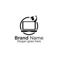 logo l'image de marque pour entreprise site Internet ou Créatif minimal ordinateur apprentissage logo conception vecteur