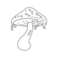 dessin animé la magie champignon avec vase, la magie, alchimie silhouette, lineart vecteur