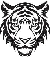tigre visage vecteur silhouette illustration noir Couleur sept