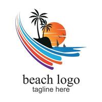 fraîcheur et Naturel beauté, Naturel et exotique plages, plage logo vecteur modèle illustration