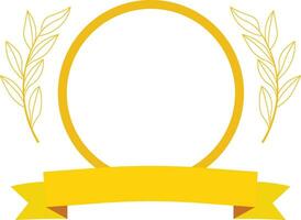 botanique cercle laurier couronne emblème avec mot ruban pour carte invitation vecteur