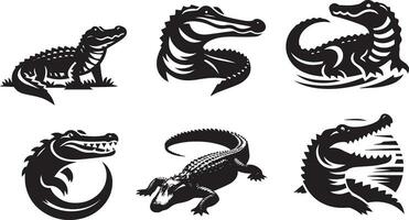 crocodile vecteur silhouette illustration noir Couleur