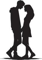 romantique couple vecteur silhouette