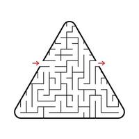 labyrinthe triangulaire avec une entrée et une sortie. illustration vectorielle plane simple isolée sur fond blanc. vecteur