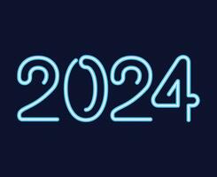 2024 content Nouveau année abstrait cyan et blanc graphique conception vecteur logo symbole illustration avec bleu Contexte