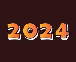 2024 content Nouveau année abstrait Orange et blanc graphique conception vecteur logo symbole illustration avec bordeaux Contexte
