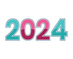 content Nouveau année 2024 abstrait bleu et rose graphique conception vecteur logo symbole illustration