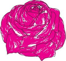 abstrait ligne Rose fleur sont épanouissement avec rose Couleur peindre. vecteur