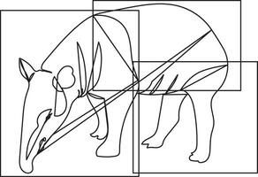 abstrait ligne de tapir avec carré sur vide Contexte vecteur