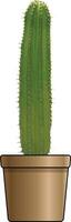 abstrait de vert grand cactus plante dans marron pot. vecteur