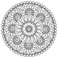 motif circulaire en forme de mandala avec fleur pour henné, mehndi, tatouage, décoration. vecteur