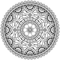 motif circulaire en forme de mandala avec fleur pour henné, mehndi, tatouage, décoration. vecteur