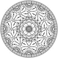 motif circulaire en forme de mandala avec fleur pour henné, mehndi, tatouage, décoration. vecteur