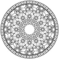 motif circulaire en forme de mandala avec fleur pour henné, mehndi, tatouage, décoration. vecteur