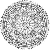 motif circulaire en forme de mandala avec fleur pour henné, mehndi, tatouage, décoration. vecteur