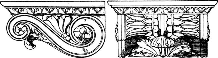 romain console, artisan finitions, ancien gravure. vecteur