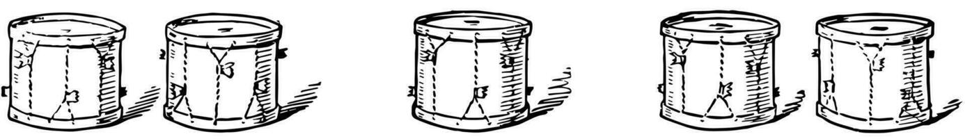 cinq tambours, ancien illustration vecteur