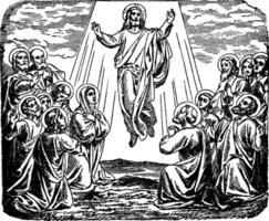 le ascension de Jésus à le monter de Olives ancien illustration. vecteur