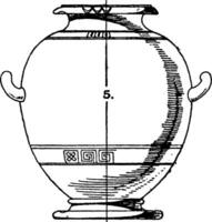 grec urne grec urne avoir une importance de le point de vue de funérailles, ancien gravure. vecteur