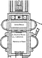 forum et Basilique de Trajan, ancien gravure. vecteur