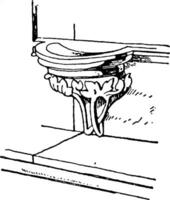 12e siècle bénitier est a trouvé dans romain catholique des églises, ancien gravure. vecteur